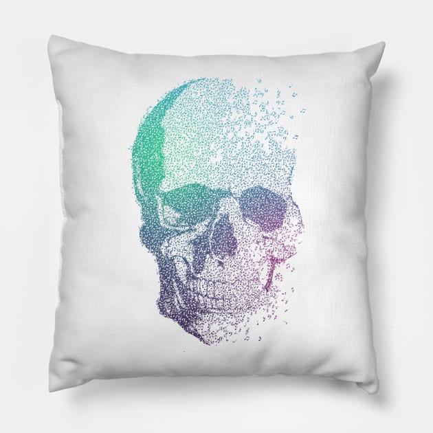 Melodic Skull color Pillow by Sitchko