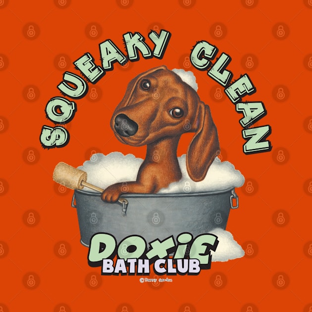 Fun Doxie bath awesome Dachshund in Bubble Bath by Danny Gordon Art