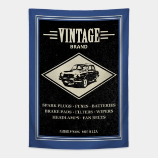 Vintage Brand Auto Parts Tapestry