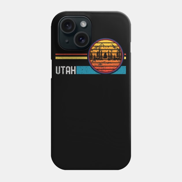 Vintage Retro Utah 80s 70s Utah Mountain Hiking Camping Phone Case by mrsmitful01