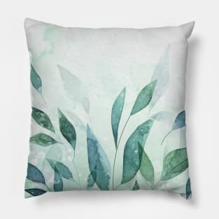 Watercolor leaves 3 Pillow