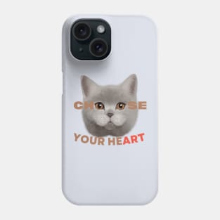 Feline Gaze: Choose Your Heart Phone Case