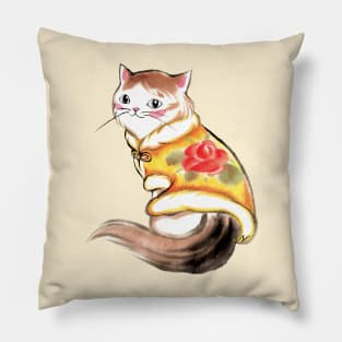 Elegant flower cat Pillow