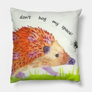 Pink Hedgehog, "Please don't Hog my Space!" Pillow