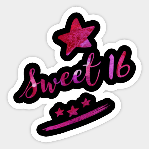 Sweet Sixteen Birthday Party Gift I Custom Sweet 16 Sweet 16 Sticker Teepublic