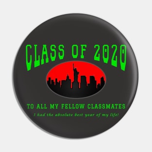 Class of 2020 - Grey, Red and Green Colors Pin