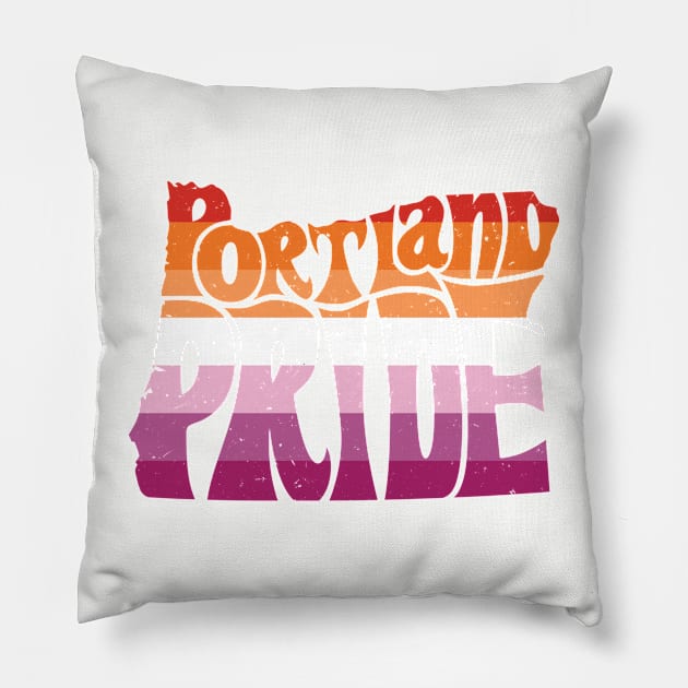 Portland Pride Festival  Oregon Silhouette - Lesbian - Vintage Pillow by LaLunaWinters