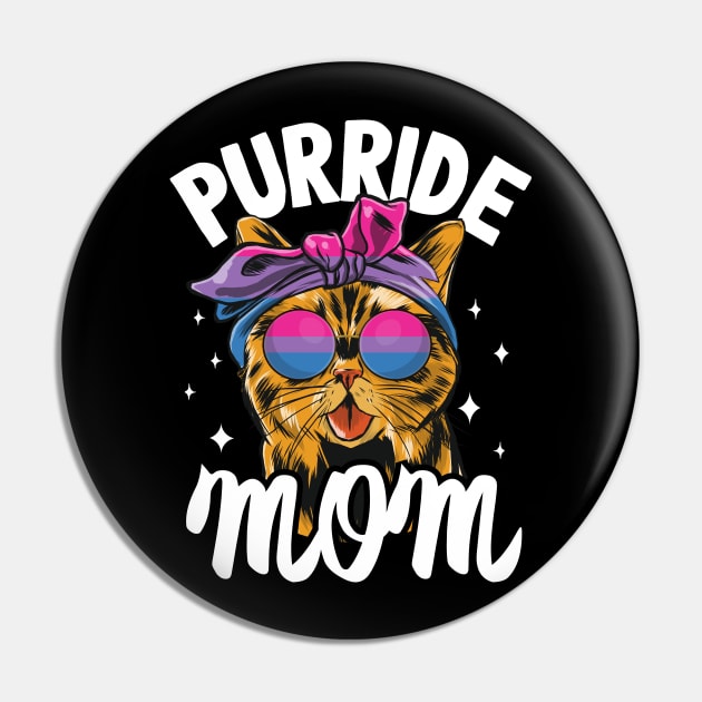 Purride Mom Cat Funny Bi Pride Pin by Kuehni