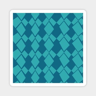 Geometric Diamonds Design (Blue-Teal) Magnet