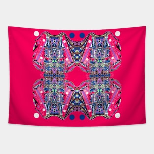 alien vector madness in ecopop zentangle mexican pattern design Tapestry