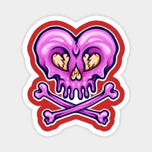 Heart Skull Purple Magnet