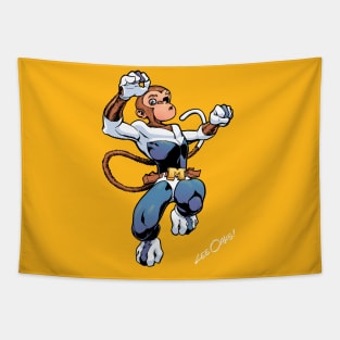 Young Thunder Monkey Banana Tapestry