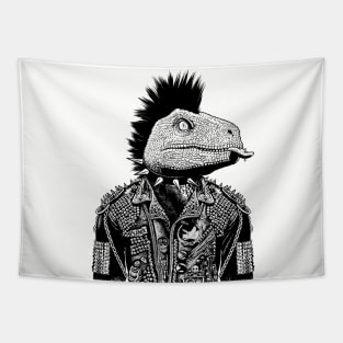 Crested Punk Velociraptor Tapestry