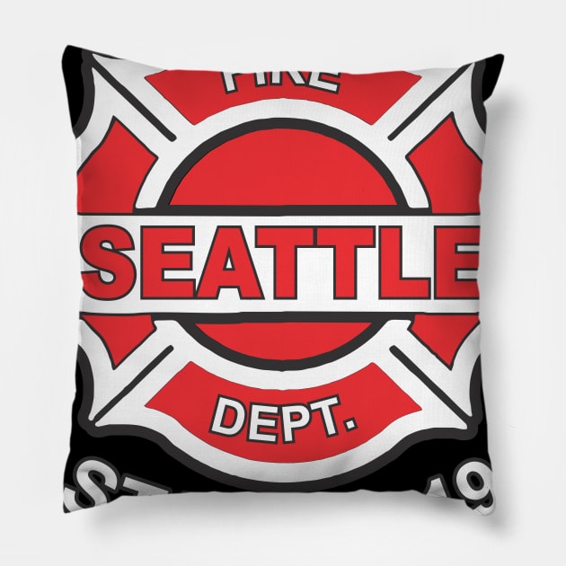 seattle fire merch Pillow by creatororojackson