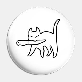 Cat with knife Pin