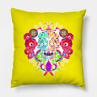 game of life in a tree of marvelous colors in deadly mexican ecopop art Pillow