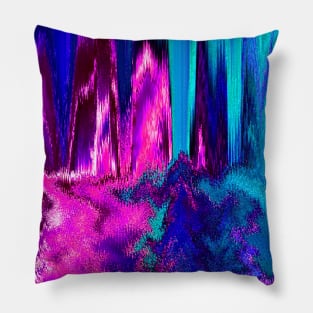 Melted Glitch (Pink & Teal) Pillow