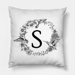 Monogram Frame Letter S Pillow