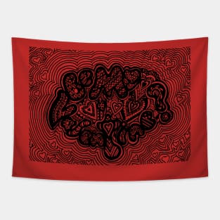 Be My Valentine Aussie Tangle Black & White Tapestry