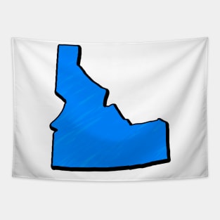 Bright Blue Idaho Outline Tapestry