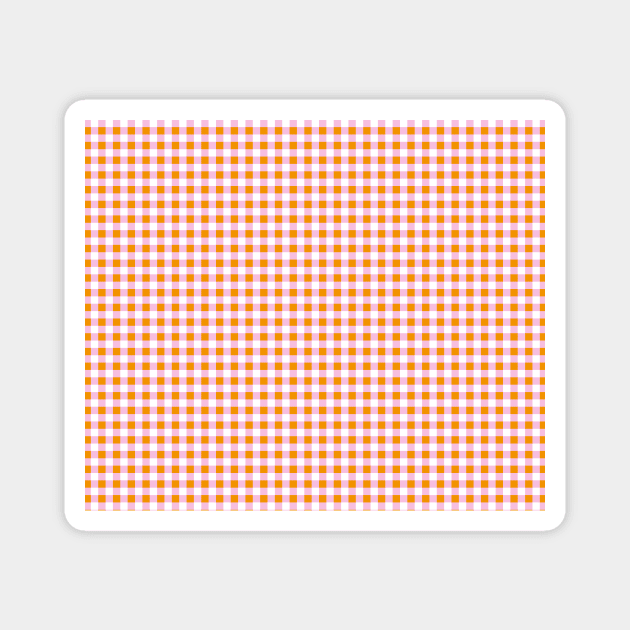 Pink and Orange Gingham Pattern | Gingham Patterns | Plaid Patterns | Chequered Patterns | Checked Patterns | Check Patterns | Classic Patterns | Magnet by Eclectic At Heart