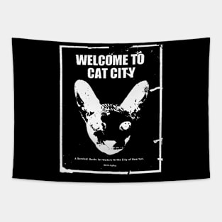 Welcome to Cat City (light on dark) Tapestry