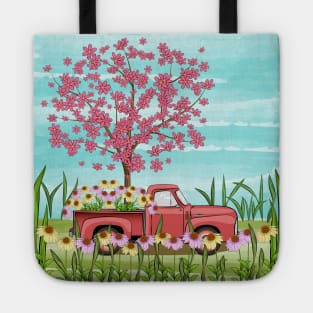 Truck With Flowers Tote