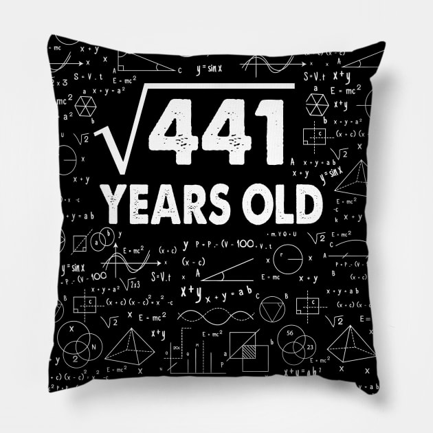 21 years old 21th birthday Gift Square Root of 441 Science Lover Gifts Bday Pillow by smtworld