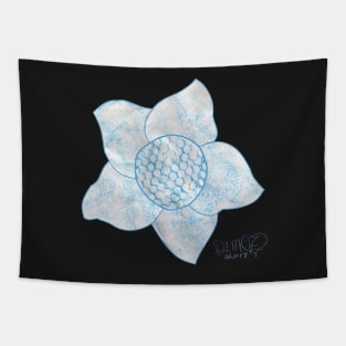 Teal or Turquoise Flower Tapestry