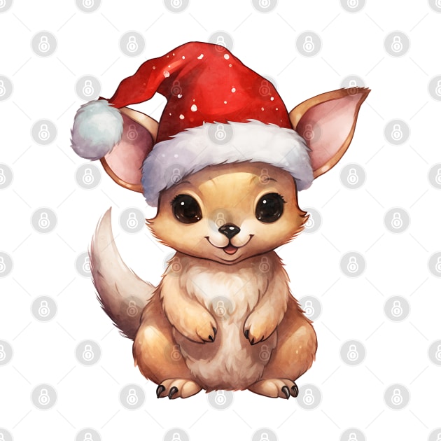 Kangaroo in Santa Hat by Chromatic Fusion Studio