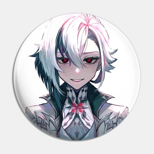 Arlecchino Fatui Harbinger The Knave Portrait Genshin Impact Fan Art Game Anime Manga Tee Pin