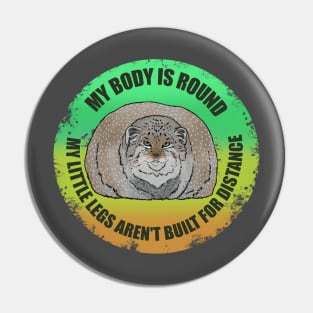 Round Pallas Cat Green Yellow Pin