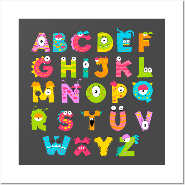 Kids Monster Alphabet R Illustrations Graphic by holycatart