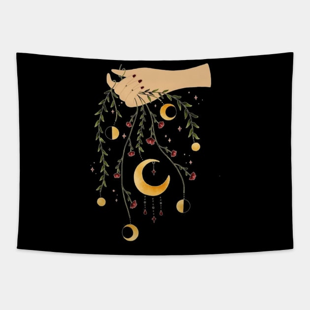 moon flower Tapestry by ziaaarts