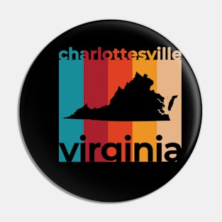 Charlottesville Virginia Retro Pin