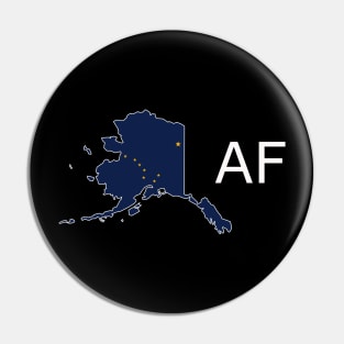 Alaska Flag State Outline AF (white) Pin