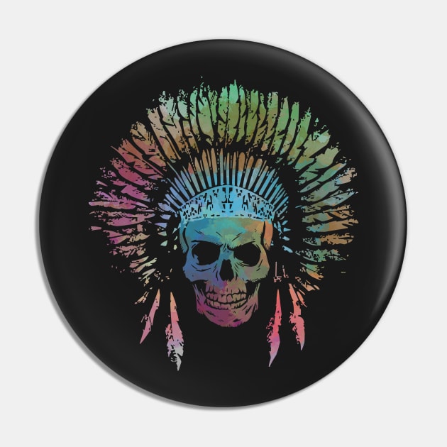 Chief Skull Watercolor Pin by EthosWear