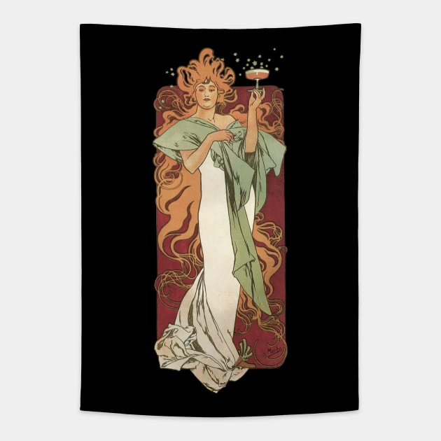 Vintage Alphonse Mucha Tapestry by MasterpieceCafe