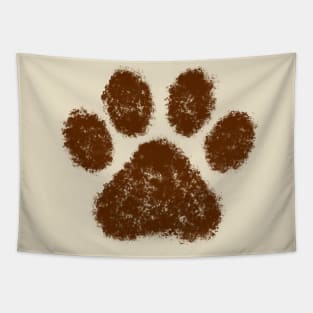 Muddy Animal Paw Print Tapestry