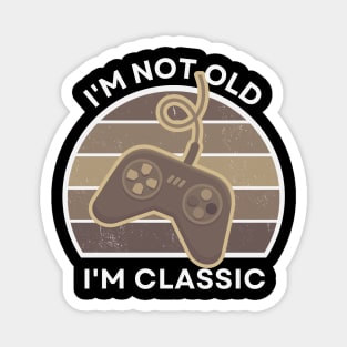 I'm not old, I'm Classic | Game Controller | Retro Hardware | Sepia | Vintage Sunset | '80s '90s Video Gaming Magnet