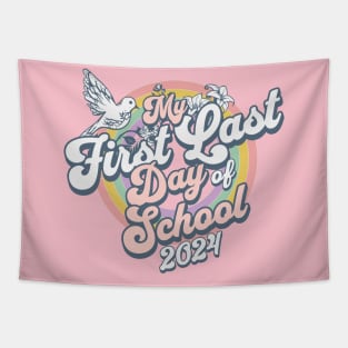 My First Last School Day of 2024 Groovy School Senior Tapestry