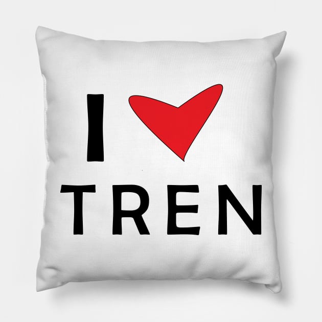 I Love Tren I Heart Tren Pillow by MARBBELT