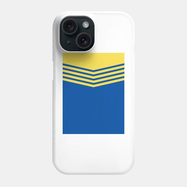 Leeds Retro 1979 Blue White Yellow Chevrons Phone Case by Culture-Factory