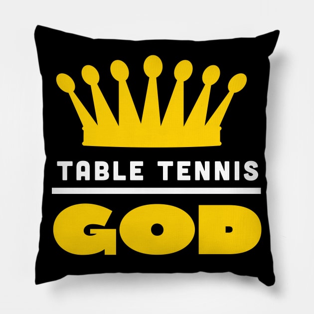 Table Tennis God (white) Pillow by nektarinchen