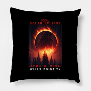 Wills Point Texas Total Solar Eclipse 2024 Pillow
