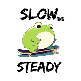 Slow and Steady Chill Frog on Wheels T-Shirt