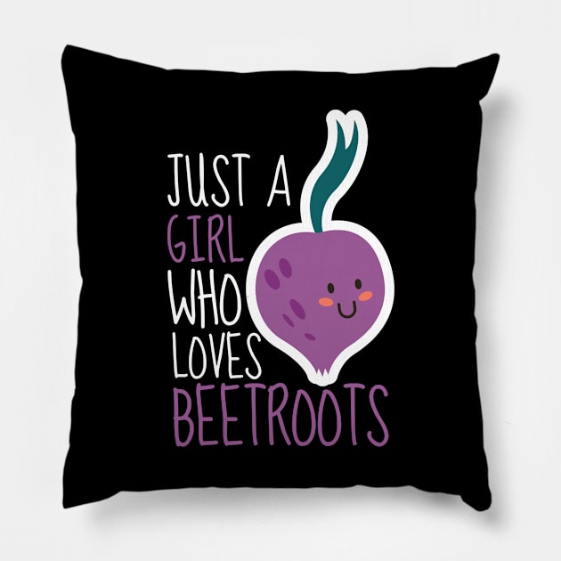 Just A Girl Who Loves Beetroots Cute Pillow by DesignArchitect