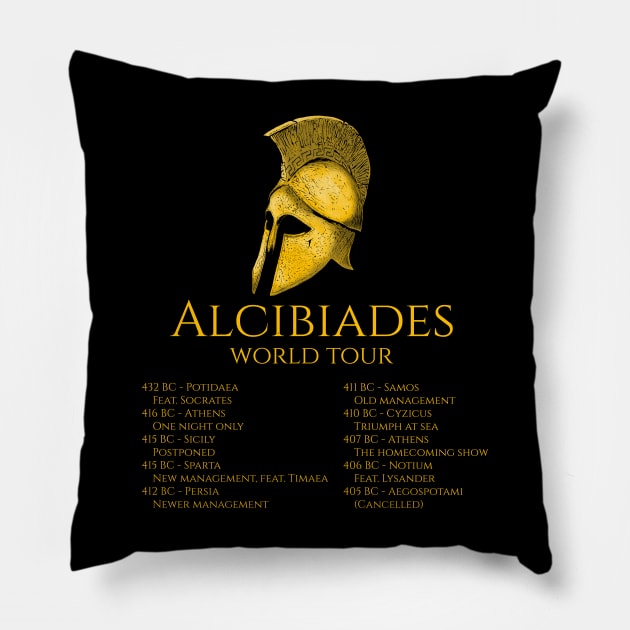 Alcibiades World Tour - Peloponnesian War - Classical Greek History Pillow by Styr Designs