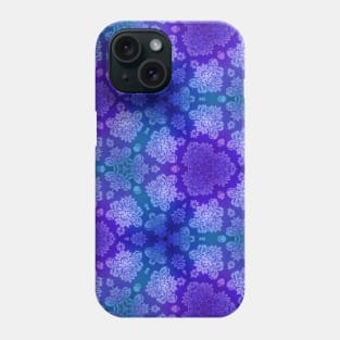 Blue & Purple Damask Wallpaper Design Phone Case