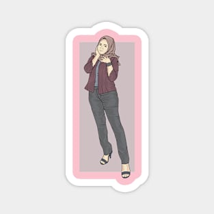 Girl In Maroon Jacket Magnet